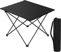WOLTU Table de Camping Pliante en Aluminium,Table de Voyage léger et Portable, 56x46x40cm, Noir W0ETT0160