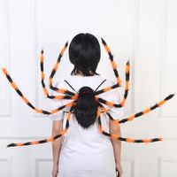 Akozon Araignée d'Halloween Déguisement d'araignée de poche pour Halloween, décorations de fête, deco murale Ampoule verte