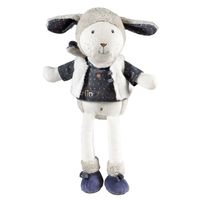 Doudou Mouton en velours blanc - Merlin - Grand modèle - Taille unique - Mixte - Bébé - Doudou - Non