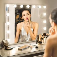 FENCHILIN miroir de maquillage avec lampe rotation libre blanc 65 x 49cm