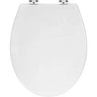 WOLTU Abattant WC plastique,Couvercle de WC softclose,Anti-bactérien,Blanc,WS2586