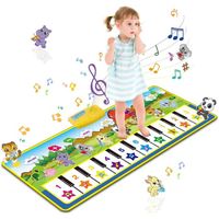 Tapis de piano pour enfants,8 sons instrumentaux,tapis de musique pour jouets éducatifs,garçons et filles de 1 à 5 ans(100 x 36 cm)