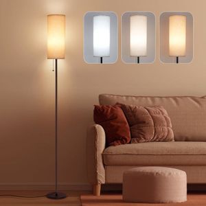 LAMPADAIRE Lampadaires pour salon lampe sur pied LED moderne lampe de lecture interrupteur à tirer 3 températures de couleur lampes de [m76]