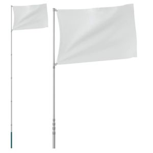 FLAGMASTER Mât de drapeau télescopique en aluminium, 6,50 m, réglable en  hauteur sur 5 positions, 30, Flagmaster, MARKEN