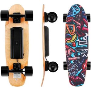 InnJoo Mini Skateboard électrique avec télécommande pour Adulte/Jeune/Enfant Moteur 300 W Vitesse maximale 15 km/h Autonomie 8 km Noir 700x220x140 mm