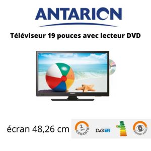 Téléviseur LED Antarion Télévision TV + DVD LED 19' HD LED 12V/24V /220V camping car