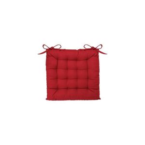 COUSSIN DE CHAISE  Galette de chaise à nouettes 38 x 38 cm Atmosphéra - Couleur: Galette de chaise Rouge-Rouge$Rouge