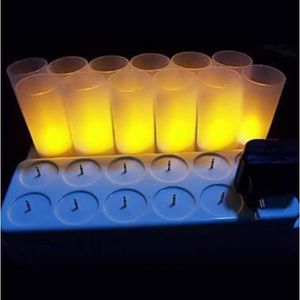 Lot de 10 Bougies chauffe-plat LED, lumière Jaune vacillante, h. 4,5 cm,  décoration de table - Guirlande à décorer - Creavea