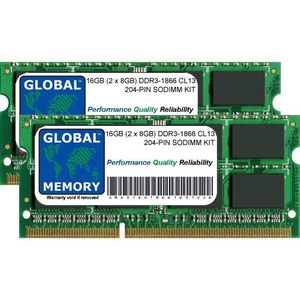 MÉMOIRE RAM 16Go (2 x 8Go) DDR3 1866MHz PC3-14900 204-PIN SODI