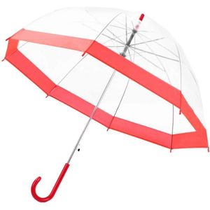 Transparent Poignée Longue Femmes Parapluie semi-automatique Portable clair parapluies 