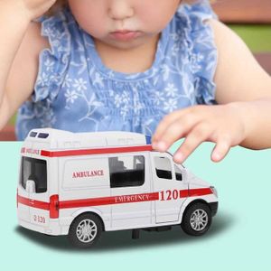 VOITURE - CAMION Voiture jouet - HURRISE - Mini voiture d'ambulance en alliage avec stimulation sonore et lumière - Rouge
