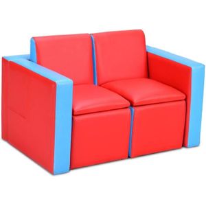 GIANTEX canapé enfant fauteuil enfant canapé lit pour enfant avec 2  oreillers 90 * 53 * 48 cm rose