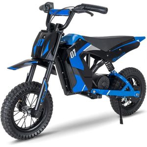 MOTO EVERCROSS Moto électrique pour enfants de 3 à 12 ans moteur de 300W, batterie de 36V/4AH et pneus de 12 pouces, Cadeau Cool Bleu