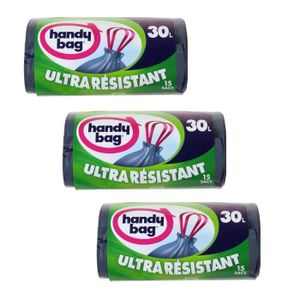 Sac poubelle Ultra-résistant 30L HANDY BAG : les 20 sacs à Prix Carrefour