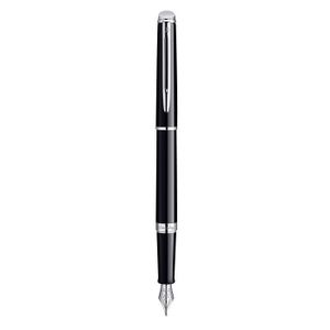 Stylo - Parure WATERMAN Hemisphere stylo plume, noir brillant, plume moyenne, attributs palladium, Coffret cadeau