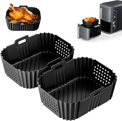 Accessoires Friteuse Sans Huile Ninja Dual Zone - Moules Silicone, Papier Cuisson, Gants (7.6-10.4L)