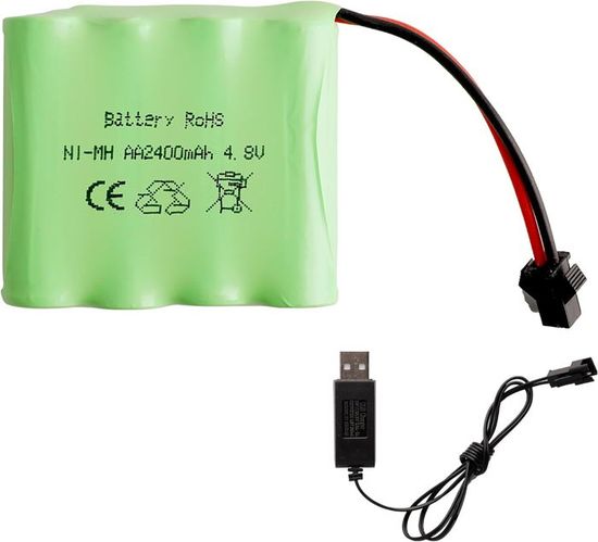 Pacco Batteria Ni-MH 4,8V 2400mAh Con Spina SM-2P – Ricambio Per Auto RC E Modellismo