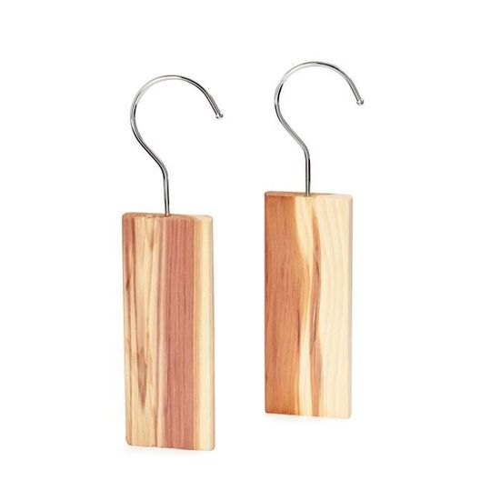 2 Cintres Anti-mites En Bois De Cèdre Naturel KAPO - 100% Cèdre Aromatique, Pas De Produit Chimique, Protection 3-4 Mois !