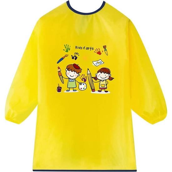 Tablier De Peinture Imperméable Avec 2 Poches Pour Filles De 2 à 12 Ans