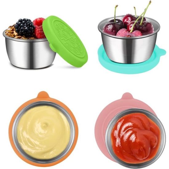 Récipient Vinaigrette Avec Couvercles En Silicone, 4Pcs 70Ml Recipient ...