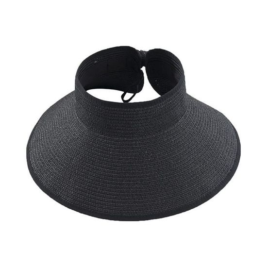 Chapeau Panama En Paille Pour Homme - Visière Enroulable, Bande Réglable - Protection Solaire - Style Zébré Pour L'été - 7
