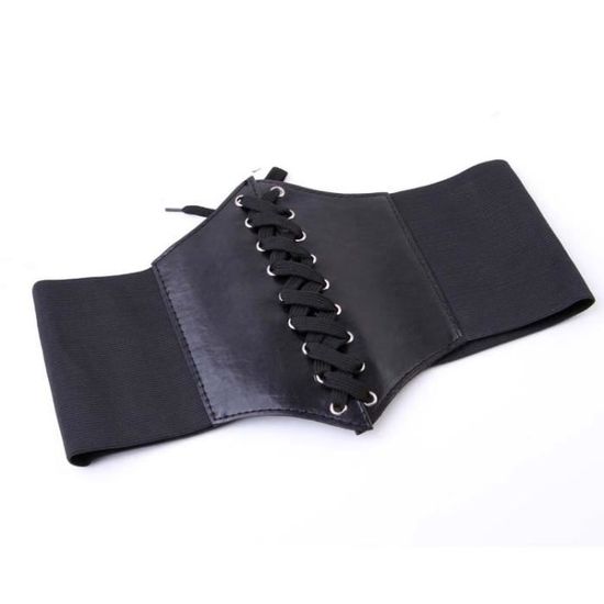 Ceinture Corset élastique Large Pour Femmes - Style Rétro Ajustable, Cuir PU - Pour Robes, Costumes, Soirées - 4