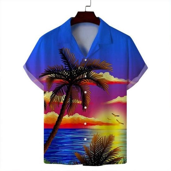Chemise - chemisette,Chemise hawaïenne à manches courtes pour hommes