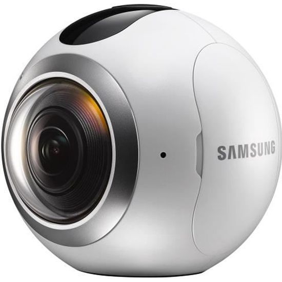 Samsung GALAXY Gear 360 Caméra de poche fixable 4K - 30 pi-s 15.0 MP NFC, Wi-Fi, Bluetooth blanc-SM-C200NZWAITV