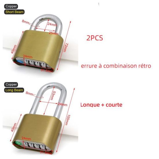 Serrure à Bagages, Casier Alliage De Zinc Noir 4 Cadrans Universel Anti-Vol Pour Portes Pour Gymnases