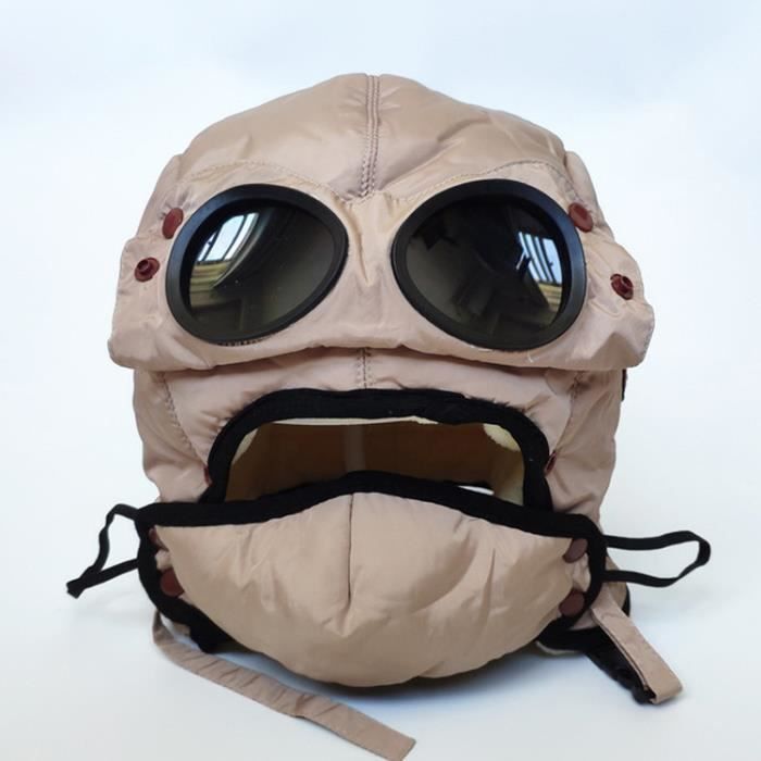 casquette chaude hiver hommes hiver chapeaux pour femmes enfants étanche capuche chapeau avec des lunettes cool cagoule-gris