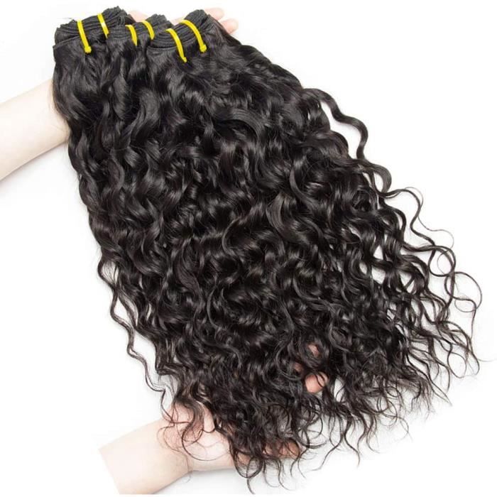 Tissage Bresilien en Lot 3 Bresiliens water wave 12 Pouces(30.4cm) Court Cheveux Boucles Cheveux BresiliensTissages Cheveux Humains