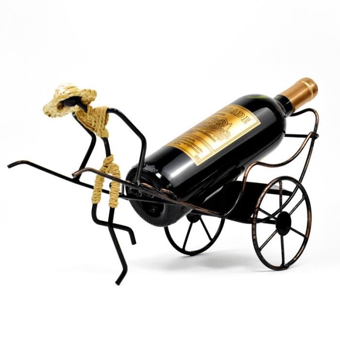 Porte Bouteille à vin Fer Passion Artisanat Salle à Manger Bar Cadeau Déco Maison 38×13.5×20cm