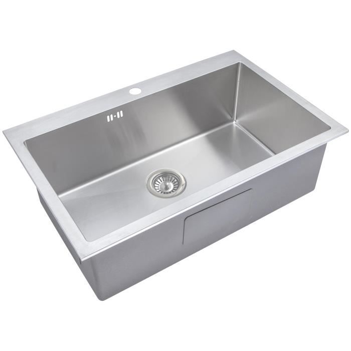 Fait à la main. Grand évier XL en inox encastrable (DS028)