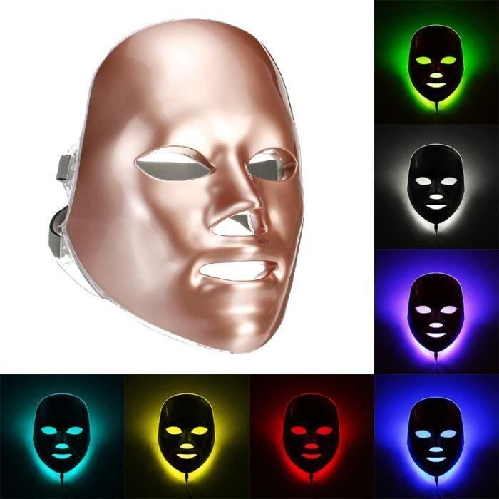 Masque de beauté LED 7 couleurs facial anti-vieillissement Rajeunissement soin peau Ve50344