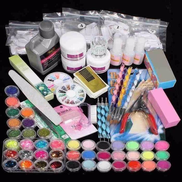Pro Kit Manucure 42 Paillette Poudre Ongle UV Gel Acrylique L65948
