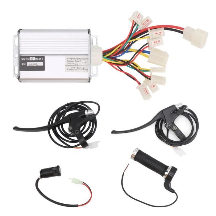 EBTOOLS Kit de poignée d'accélérateur avec contrôleur de brosse 36V 1000W vélo électrique brossé contrôleur levier de frein