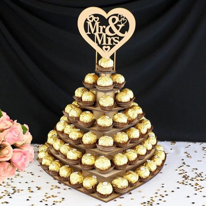 Cadre à chocolat en bois, décoration de fête de mariage, cadre à chocolat en bois, pour gâteaux bonbons et desserts ya1910