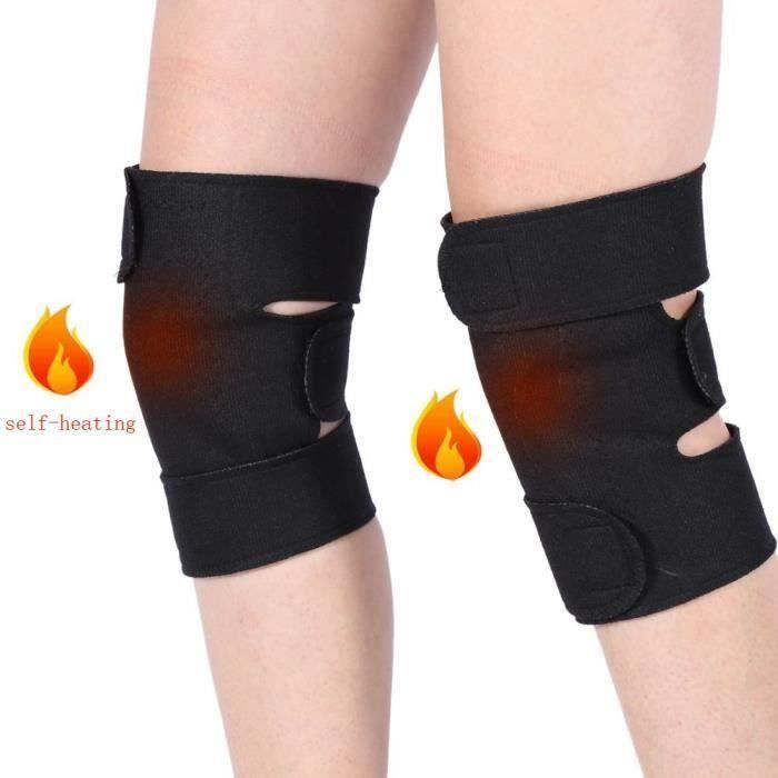 1 paire de genouillère auto-chauffante thérapie magnétique à base de tourmaline Ceinture de protection du genou-DUO BEFK182