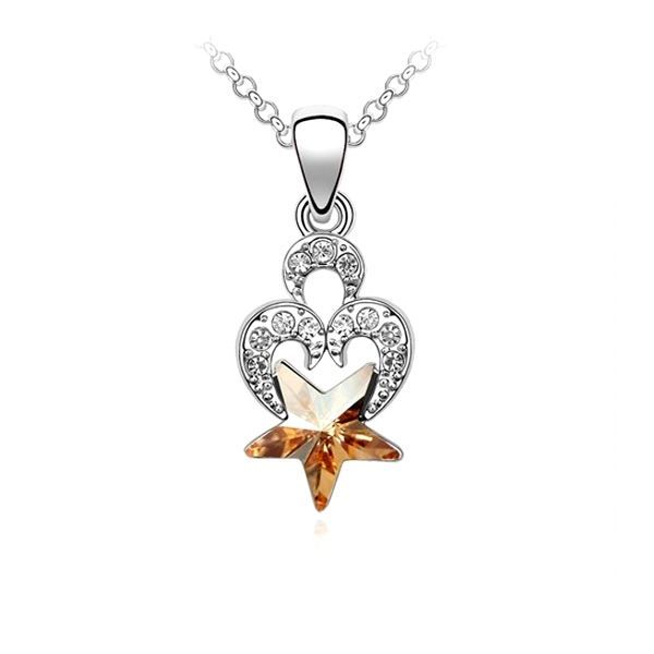 Pendentif Coeur et Etoile en Cristal de Swarovski Element