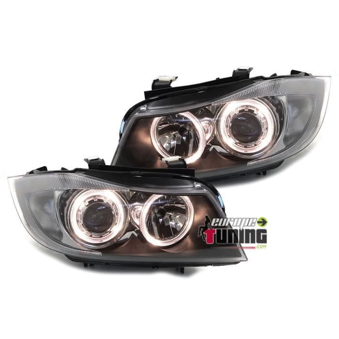PHARES FEUX AVANTS ANGEL EYES BMW SERIE 3 TYPE E90 & E91 (00602)