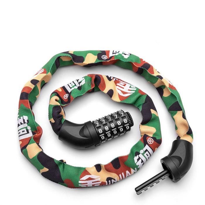 HAUTSTORE Chaîne Antivol Vélo à Code , Antivol avec 5 Chiffres Mot de Passe pour vélo, Moto