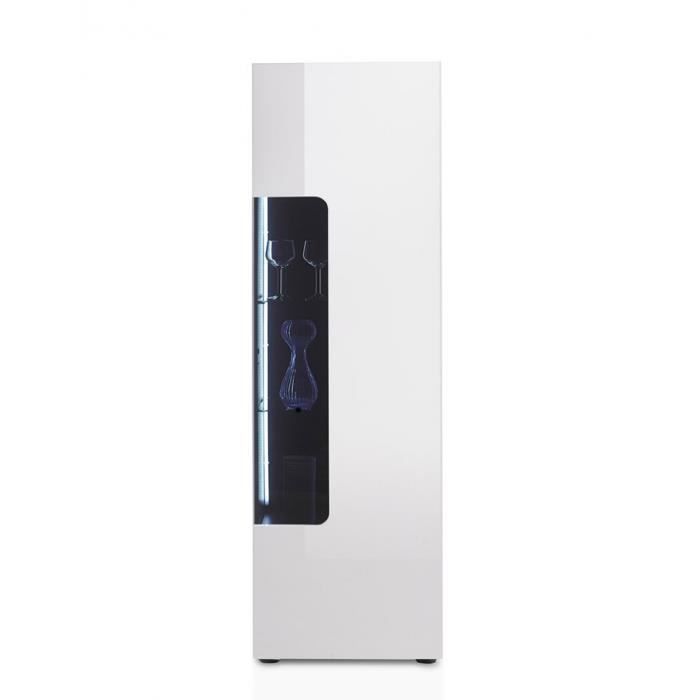 Vitrine design VERONA laquée blanc brillant 1 porte vitrée blanc Inside75