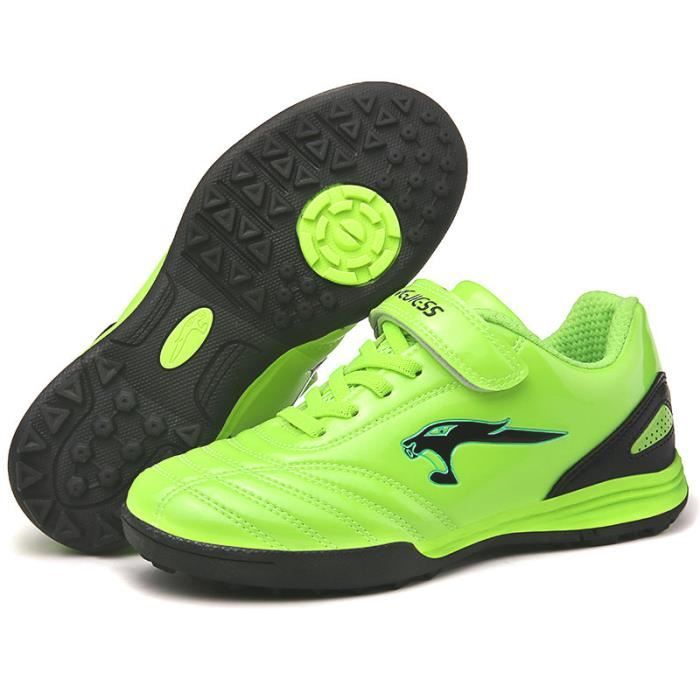 Chaussures de football homme enfant Adolescents Chaussures de Foot basse de sport professionnelles chaussures crampon avec velcros