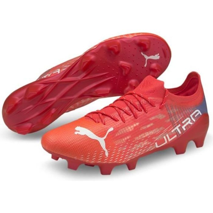 Chaussures de football Puma Ultra 1.3 FG/AG - rose flash/blanc/bleu roi - 45