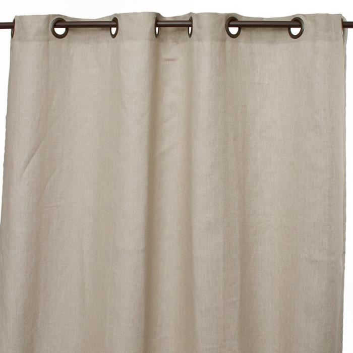 Rideau FLORALIE à oeillets (140x250cm) Marron