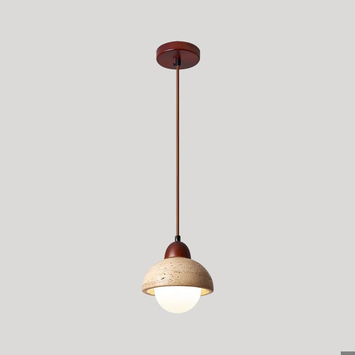 SNOGOLD Lustre Moderne Suspension Rétro Créatif Ø15cm Lampe de Plafonde en Travertin Jaune E27 Luminaire pour Salon Chambre - C