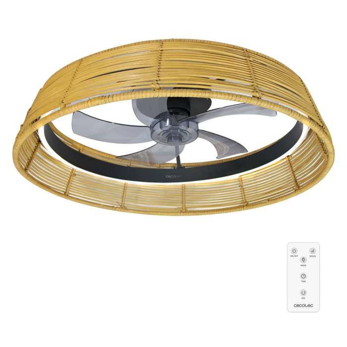 Cecotec - Ventilateur de Plafond avec Lumière EnergySilence LampAero 600 Natural Design - 20 W Diamètre 43 cm Lampe LED Cecotec - Ventilateur de Plafond avec Lumière EnergySilence LampAero 600 Natural Design - 20 W Diamètre 43 cm Lampe LED