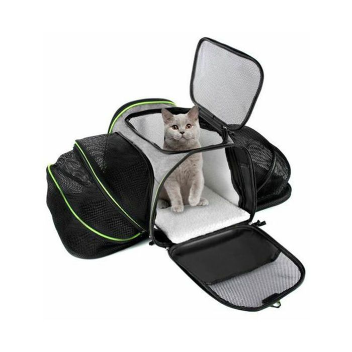 Meilleurs prix pour FlkwoH Sac de Transport Chat Chien Extensible Des Deux C?tés coleur de Gris 40x30x27 cm