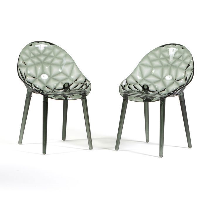 Lot De 2 Chaises Design En Polycarbonate Transparent AMBELON - Pour Salle à Manger, Intérieur - Charge 120kg