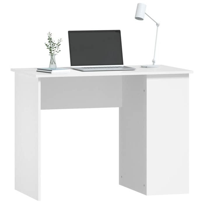 Bureau Informatique - CLOUD - Blanc 100x55x75 cm - Bois dingénierie LL200178